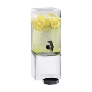 Cal-Mil 1112-1A 7 1/4" W x 9 1/4" D x 18 1/2" H 1 1/2 Gallon Square Acrylic Ice Chamber Drip Tray BPA Free Beverage Dispenser