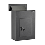 Alpine ADI631-10-BLK Black Finish Through the Wall Drop Box with Adjustable Chute Mail Receptacle
