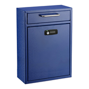 Alpine ADI631-04-BLU-KC Blue Finish Wall Mountable Mailbox with Key and Combination Lock
