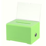 Alpine ADI637-GRN Green Acrylic Suggestion Box with Lock and Key
