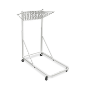 Alpine ADI613-WHI 27" W x 66" H x 46.50" D 4 Casters White Top Basket Tubular Construction Vertical File Rolling Stand for Blueprints