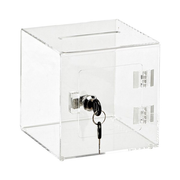 Alpine ADI637-02-3 10" W x 10" D x 10" H Clear Acrylic Suggestion Box