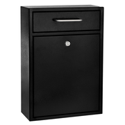 Alpine ADI631-04-BLK Black Finish Wall Mountable Mailbox with Key Lock