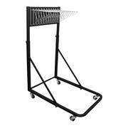 Alpine ADI613-BLK 27" W x 46.50" D x 66" H Black Tubular Top Basket Vertical File Rolling Stand for Blueprints