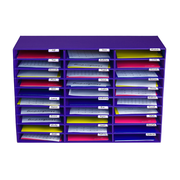 Alpine ADI501-30-PUR 30 Compartment Purple Cardboard Literature File Organizer
