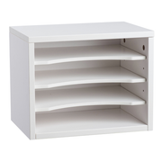 Alpine ADI502-01-WHI White Stackable with Removable Shelves Desk Organizer