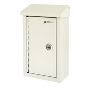 Alpine ADI631-11-WHI 5.5" W x 9.75" H x 3" D White Steel Heavy Duty Outdoor Key Drop Box