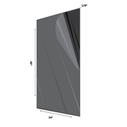 Alpine ADI2448-1-B 48" W x 24" H x 0.13" D Black Plexiglass Acrylic Sheet