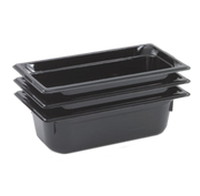 Vollrath 8036420 6" Deep Low-Temp Polycarbonate Black Plastic Super Pan 1/3 GN Food Pan