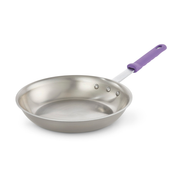 Vollrath 693310 10" Dia. Top x 2.13" H x 7.63" Dia. Bottom Stainless Steel with Purple Slip-On Silicone Sleeve Handle Tribute Fry Pan