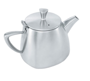 Vollrath 46307 3" H 12 Oz. 18/8 Stainless Steel Triangular Body Design Triennium Tea Pot with Lid