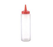 Vollrath 2808-1354 8 Oz. Clear Bottle Purple Cap Polyethylene Traex Color-Mate Squeeze Bottle Dispenser (12 Each Per Case)