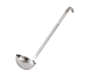 Vollrath 4980810 8 Oz. 18/8 Stainless Steel 11 Gauge 12-5/8" Grooved Hooked Handle with Satin Finish One-Piece Heavy Duty Ladle