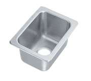 Vollrath 101-1-1 13" W x 14" Front-to-Back x 10" Deep Compartment Self-Rimming 3 1/2" Drain One Compartment Drop-In Sink