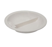 Vollrath 49130 3.75 Qt. Round Replacement Divided Porcelain Food Pan