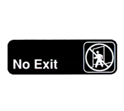 Vollrath 4508 3" x 9" White on Black No Exit Sign