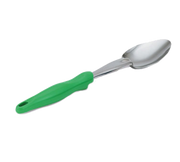 Vollrath 6414070 13.81" L Heavy Gauge 2.25 Stainless Steel Green Nylon Ergonomic Handle Ergo Grip Heavy Duty Spoon