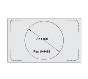 Vollrath 8242614 21.13" W x 12.75" D 1 Hole Round Stainless Steel Miramar Single Size Template for Miramar Cookware