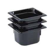 Vollrath 8066420 6" Deep Low-Temp Polycarbonate Black Plastic Super Pan 1/6 GN Food Pan