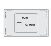 Vollrath 8242814 21.13" W x 12.75" D 1 Hole Pan Stainless Steel Miramar Single Size Template for Miramar Cookware