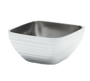 Vollrath 4763750 262.4 Oz. Classic Pearl White Square Stainless Steel Double Wall Insulated Serving Bowl