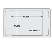 Vollrath 8242916 21.13" W x 12.75" D 1 Hole Pan Stainless Steel Miramar Single Size Template for Miramar Cookware