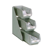Vollrath 4843-01 Three 11-1/4" Bins & Clips 3 tier Brown Plastic Construction Condiment Self-Serve System Set