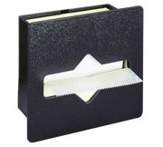 Vollrath FMT-1 8 1/4" W x 3 1/2" D x 8" H Black ABS Plastic Flush Mounted Wax Tissue Dispenser