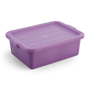 Vollrath 1535BRS6-C80 5" Drain 7" Box and Snap-On Lid Purple Polypropylene Traex Color-Mate Food Storage Box Combo