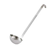 Vollrath 4980010 1/2 Oz. 18/8 Stainless Steel 14 Ga. 6" (15.2 cm) Grooved Hooked Handle with Satin Finish Ladle