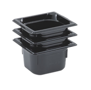 Vollrath 9062420 2.50" Deep High-Temp Black Resin Super Pan 1/6 GN Food Pan