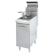 Culitek CULGF90LP 40 Lb. Stainless Steel Floor Standing Liquid Propane Gas SS-Series Fryer - 90,000 BTU