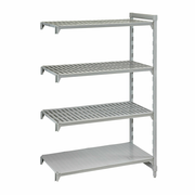 Cambro CPA184884VS4PKG 48" W x 18" D x 84" H Speckled Gray Polypropylene 4 Shelves Louvered & Solid Camshelving Premium Add-On Unit