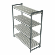 Cambro ESU182484V4580 24" W x 18" D x 84" H Brushed Graphite 4 Shelves Vented Camshelving Elements Stationary Starter Unit