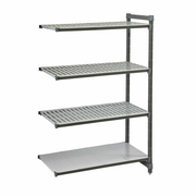 Cambro EA242464VS4580 24" W x 24" D x 64" H Brushed Graphite 4 Shelves Vented and Solid  Camshelving Elements Stationary Add-On Unit