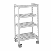 Cambro CPHU245475S4480 54" W x 24" D x 75" H Speckled Gray Polypropylene 4 Shelves Solid Camshelving Premium High Density Mobile Starter Unit