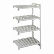 Cambro CPA217284V4PKG 72" W x 21" D x 84" H Speckled Gray Polypropylene 4 Shelves Louvered Camshelving Premium Add-On Unit
