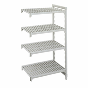 Cambro CPA183664V4480 36" W x 18" D x 64" H Speckled Gray Polypropylene 4 Shelves Louvered Camshelving Premium Add-On Unit