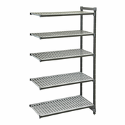 Cambro EA184264V5580 42" W x 18" D x 64" H Brushed Graphite 5 Shelves Vented Camshelving Elements Stationary Add-On Unit