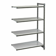 Cambro CBA214272S4580 42" W x 21" D x 72" H Brushed Graphite 4 Shelves Louvered Camshelving Basics Plus Add-On Unit