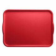 Cambro 1520H510 15" x 20" Signal Red Reinforced Fiberglass Rectangular Camtray with Handles