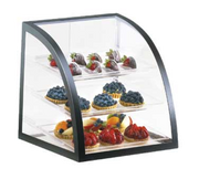 Cal-Mil P255-13 15-1/2" W x 17" D x 16-3/4" H Clear Acrylic Body Iron Black Frame Clear Trays 3-Tier Display Case