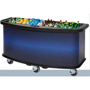Cambro CVC75BW10 75" W x 33.5" D x 37.19" H Blue Wrap Polyethylene Open Well Design Vending Cart