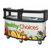 Cambro CVC75W15 75" W x 33.5" D x 53.13" H Fruit and Vegetable Wrap Polyethylene Open Well Design Vending Cart