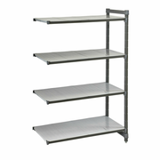 Cambro CBA244272S4580 42" W x 72" H x 24" D Brushed Graphite Polypropylene 4 Shelves Solid Camshelving Elements Stationary Add-On Unit