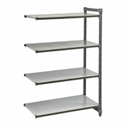 Cambro EA244872S4580 48" W x 72" H x 24" D Brushed Graphite Polypropylene 4 Shelves Solid Camshelving Elements Stationary Add-On Unit