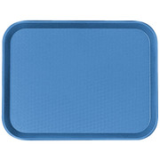 Cambro 1418FF168 13.81" x 17.75" Blue Rectangular Polypropylene Rigid Bottom Textured Surface Fast Food Tray