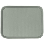 Cambro 1014FF107 10.44" x 13.56" Pearl Gray Rectangular Polypropylene Rigid Bottom Textured Surface Fast Food Tray