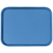 Cambro 1216FF168 11.88" x 16.13" Blue Rectangular Polypropylene Rigid Bottom Textured Surface Fast Food Tray