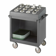 Cambro TDCR12191 38.13" W x 22.75" D x 41.25" H Granite Gray Polyethylene Open 12 Compartments Dish Cart & Cutlery Rack